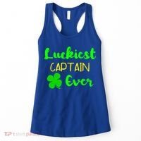 Luckiest Captain Ever St Patrick's Day Irish Boat Boating Cute Gift Women's Tank Top thumb 0