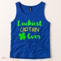 Luckiest Captain Ever St Patrick's Day Irish Boat Boating Cute Gift Tank Top thumb 2