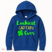 Luckiest Captain Ever St Patrick's Day Irish Boat Boating Cute Gift Kids Hoodie thumb 0