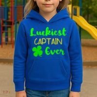 Luckiest Captain Ever St Patrick's Day Irish Boat Boating Cute Gift Kids Hoodie thumb 3
