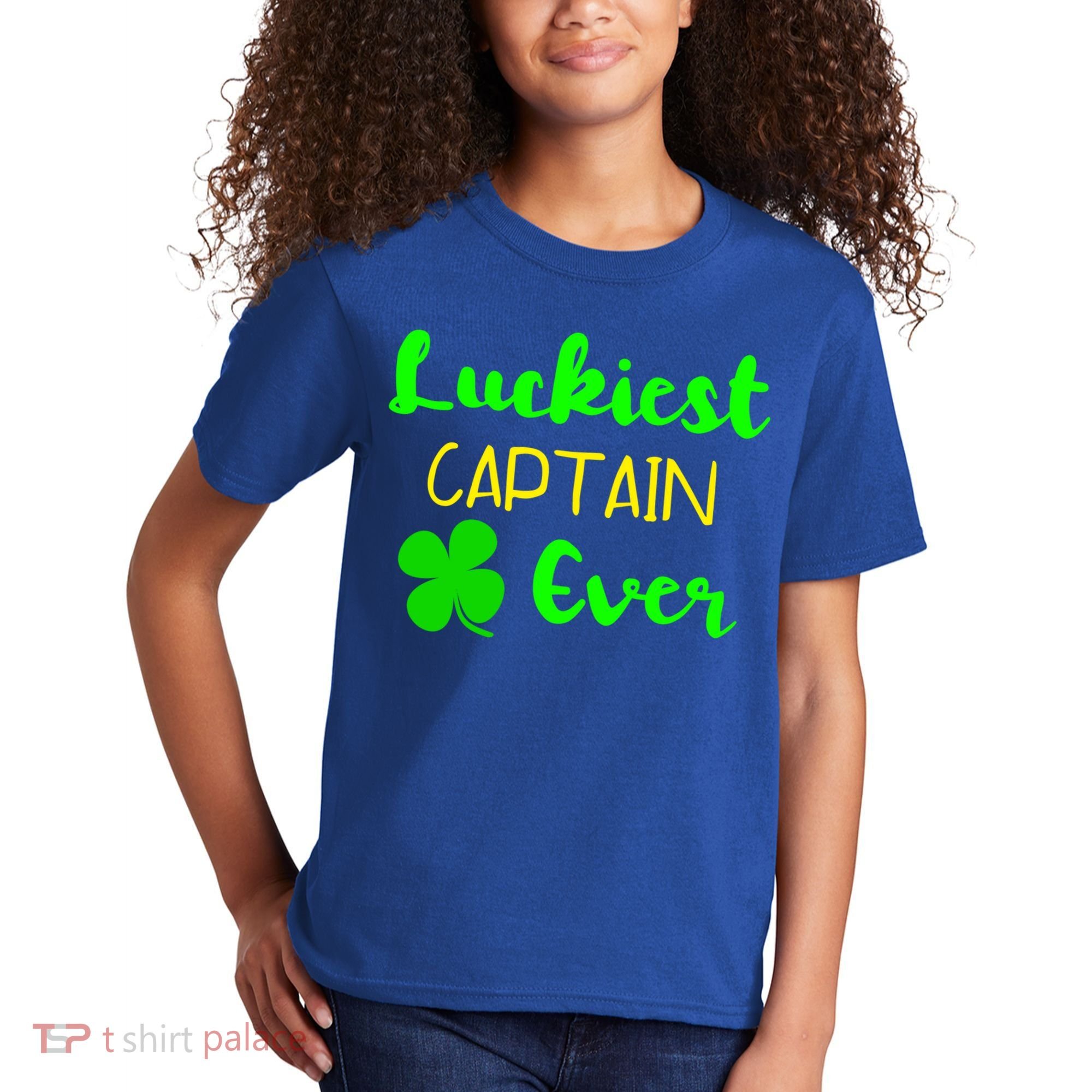Luckiest Captain Ever St Patrick's Day Irish Boat Boating Cute Gift Kids T-Shirt