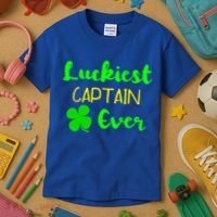 Luckiest Captain Ever St Patrick's Day Irish Boat Boating Cute Gift Kids T-Shirt thumb 3