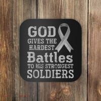 Lung Cancer Fighter Christian Lung Cancer Awareness Coaster thumb 0