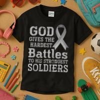 Lung Cancer Fighter Christian Lung Cancer Awareness Kids T-Shirt thumb 3