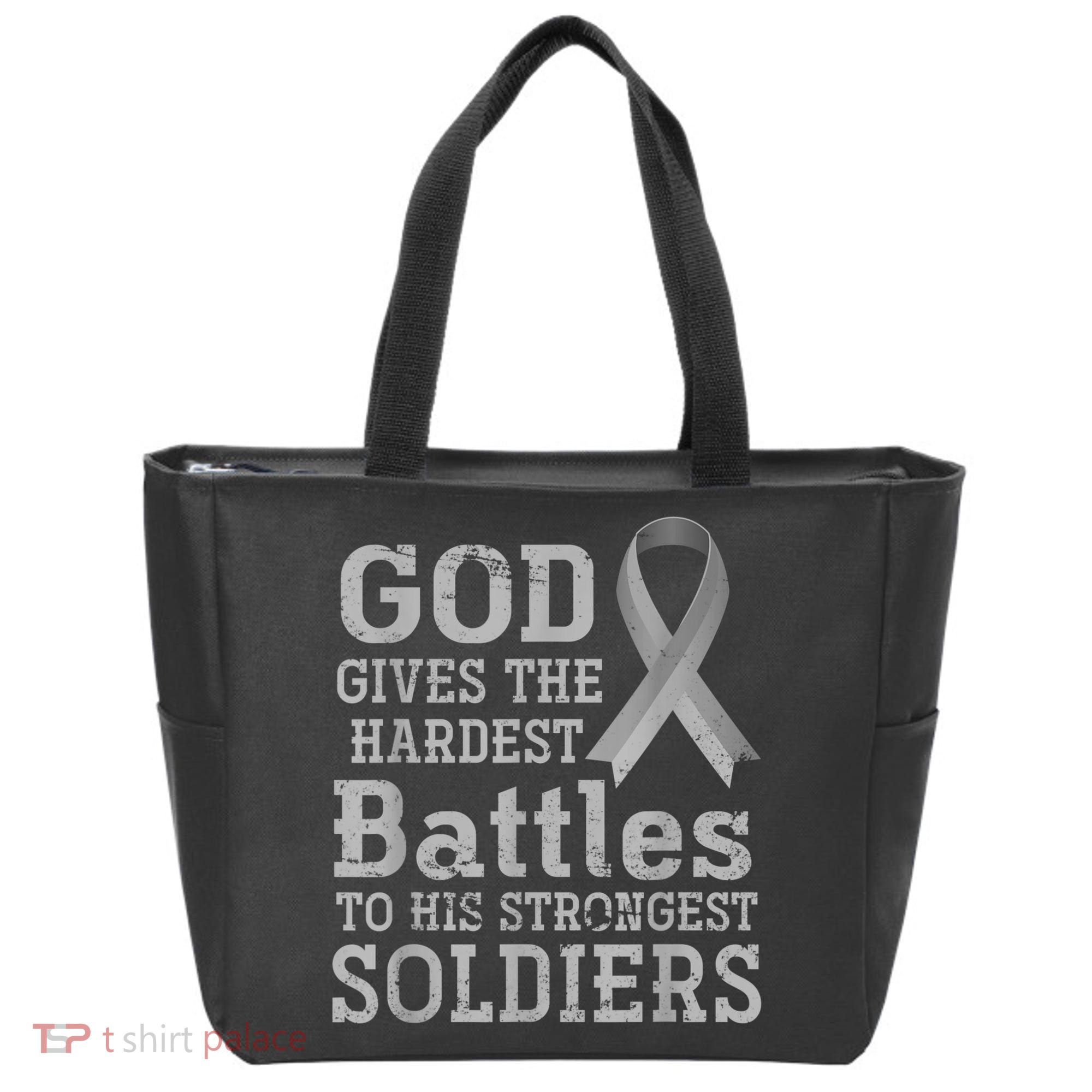 Lung Cancer Fighter Christian Lung Cancer Awareness Tote Bag