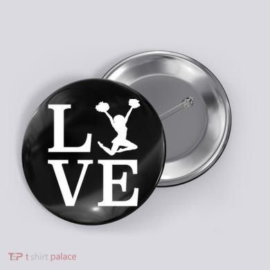 Love Cheer For Lover Cheerleader Button