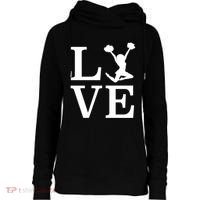 Love Cheer For Lover Cheerleader Womens Funnel Neck Pullover Hood thumb 0