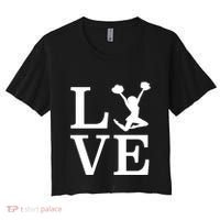 Love Cheer For Lover Cheerleader Women's Crop Top Tee thumb 0