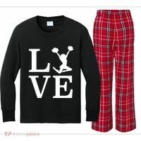 Love Cheer For Lover Cheerleader Kids Long Sleeve Plaid Pajama Set thumb 0
