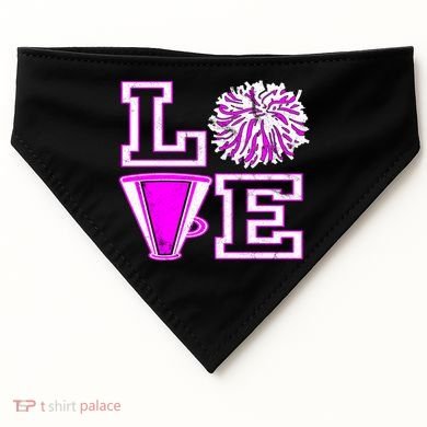 Love Cheer For N Cheerleader Gift USA-Made Doggie Bandana