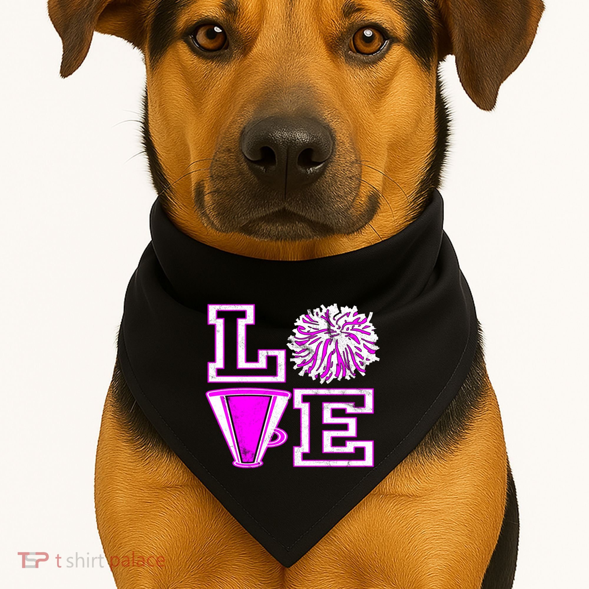Love Cheer For N Cheerleader Gift USA-Made Doggie Bandana