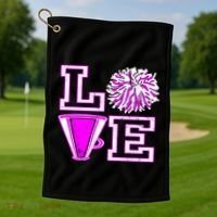 Love Cheer For N Cheerleader Gift Golf Towel thumb 1