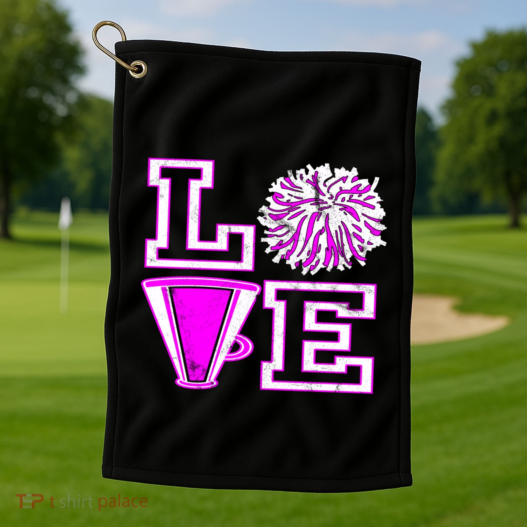Love Cheer For N Cheerleader Gift Golf Towel