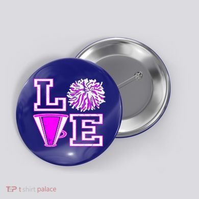 Love Cheer For N Cheerleader Gift Button
