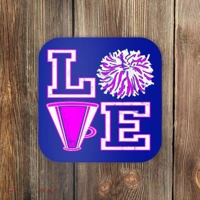 Love Cheer For N Cheerleader Gift Coaster