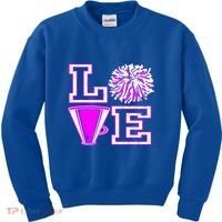 Love Cheer For N Cheerleader Gift Kids Sweatshirt thumb 0