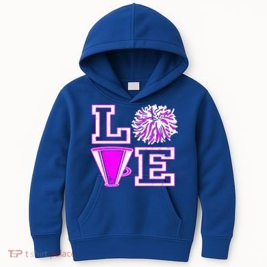 Love Cheer For N Cheerleader Gift Kids Hoodie
