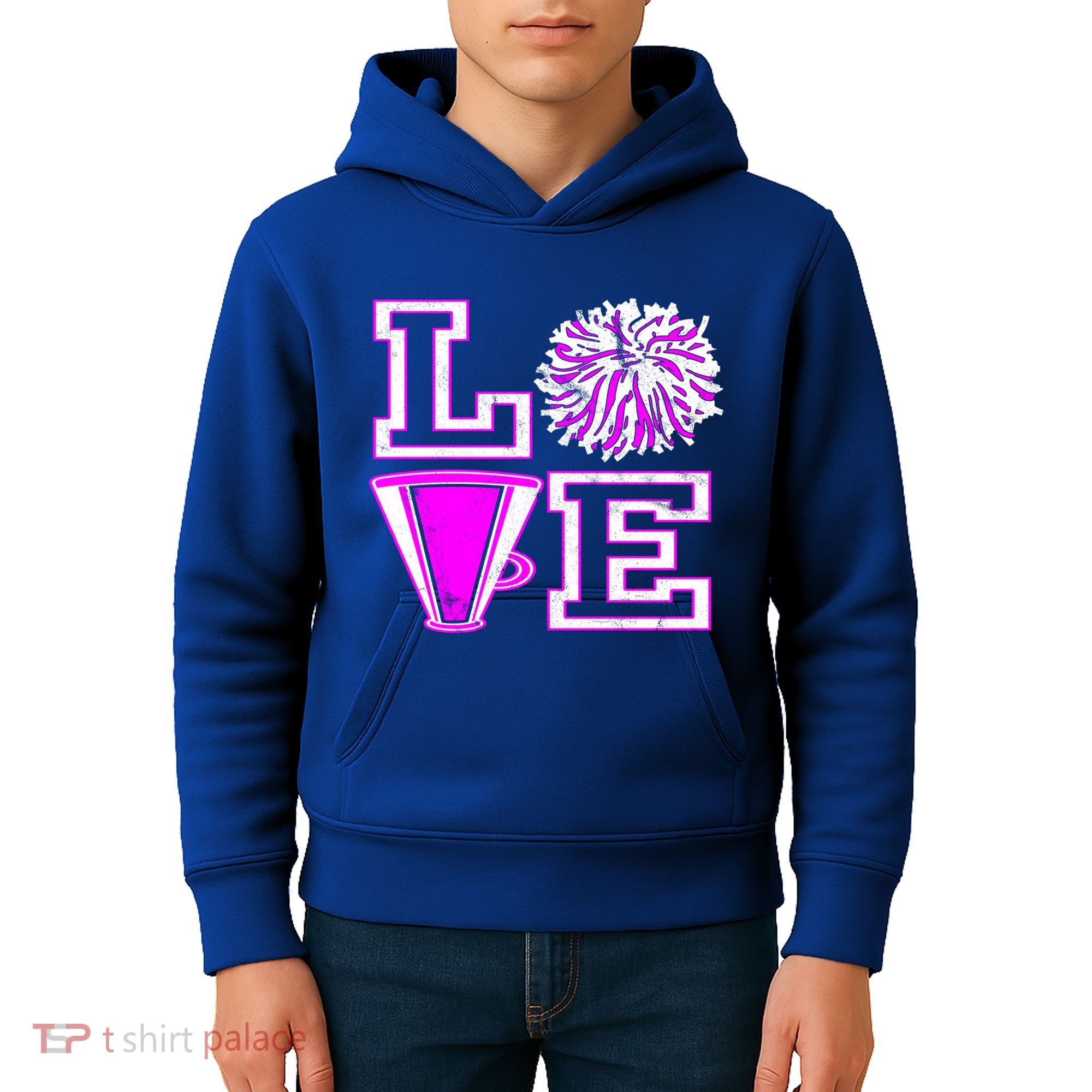 Love Cheer For N Cheerleader Gift Kids Hoodie