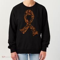 Leukemia Cancer Fight Warrior Orange Ribbon Awareness Gift Women's Sweatshirt thumb 0