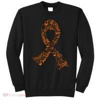 Leukemia Cancer Fight Warrior Orange Ribbon Awareness Gift Sweatshirt thumb 0