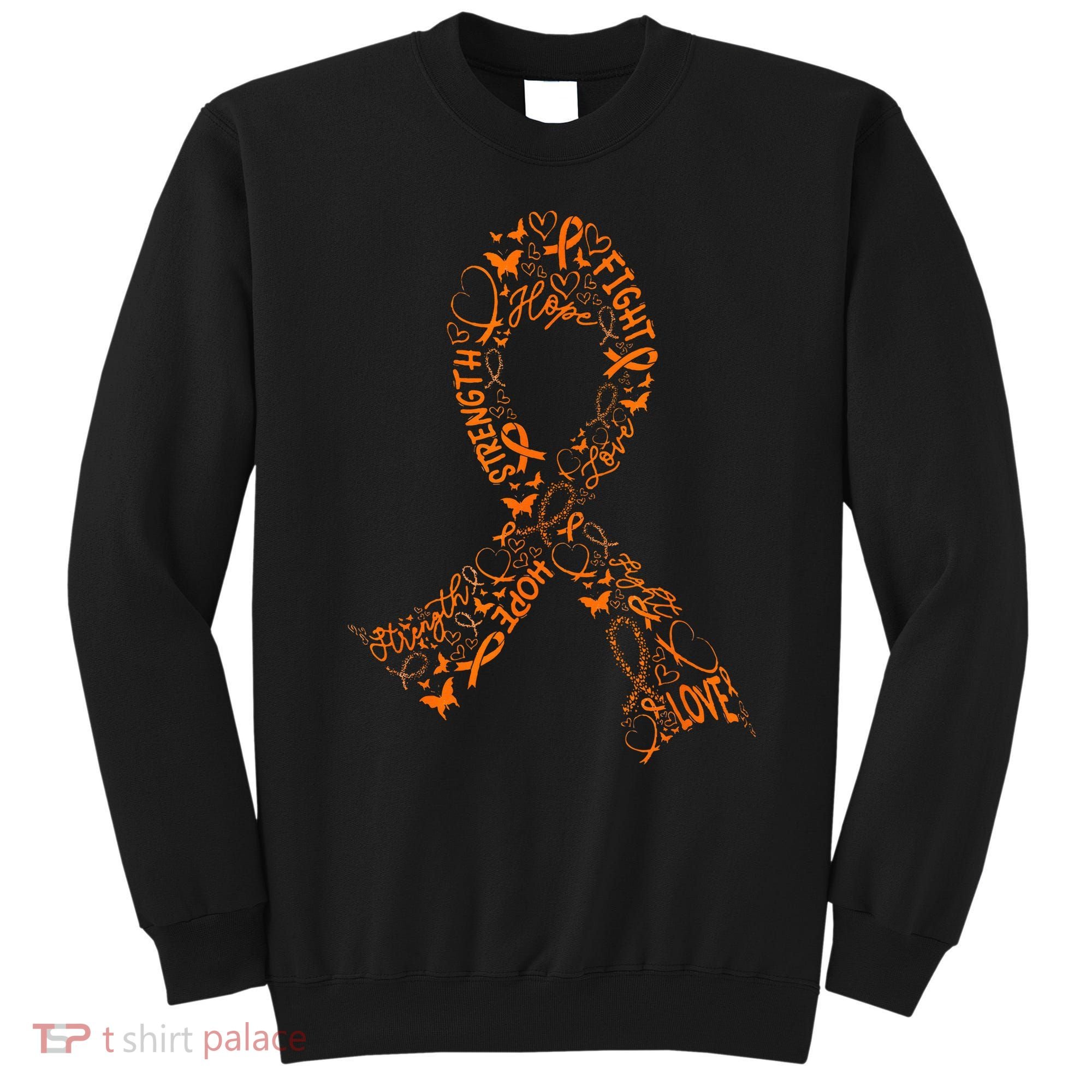 Leukemia Cancer Fight Warrior Orange Ribbon Awareness Gift Sweatshirt