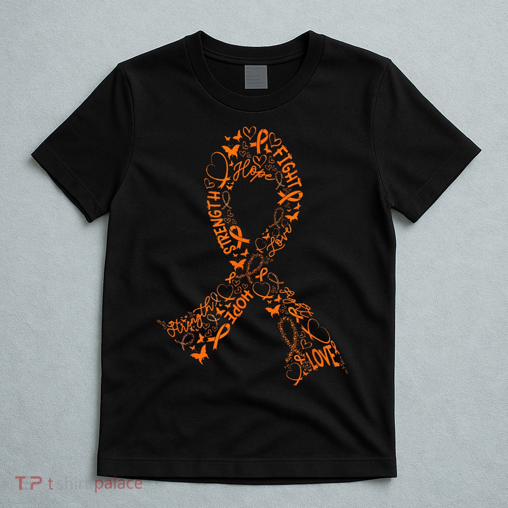 Leukemia Cancer Fight Warrior Orange Ribbon Awareness Gift T-Shirt