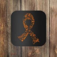Leukemia Cancer Fight Warrior Orange Ribbon Awareness Gift Coaster thumb 0