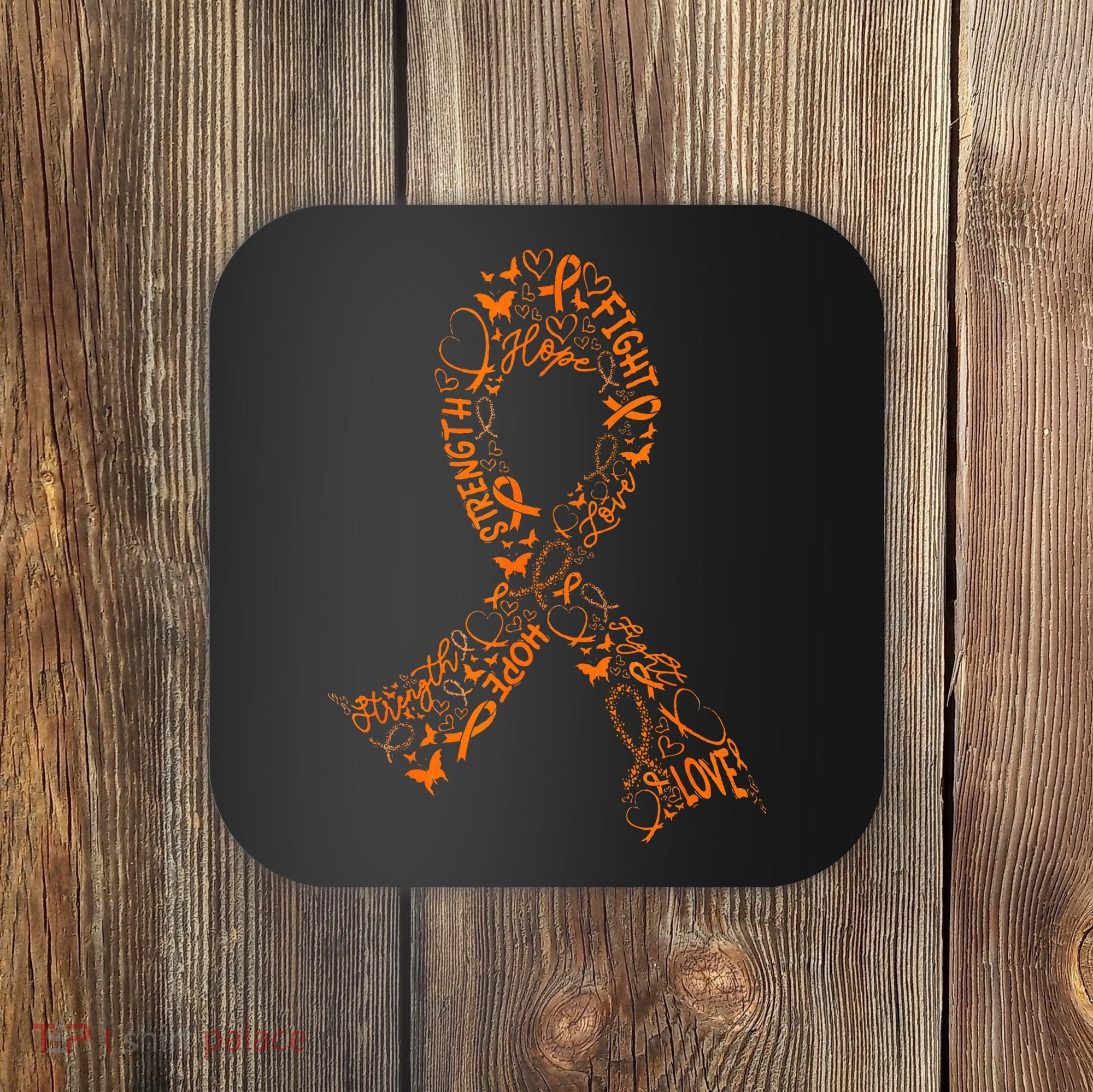 Leukemia Cancer Fight Warrior Orange Ribbon Awareness Gift Coaster