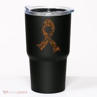Leukemia Cancer Fight Warrior Orange Ribbon Awareness Gift Tumbler thumb 0