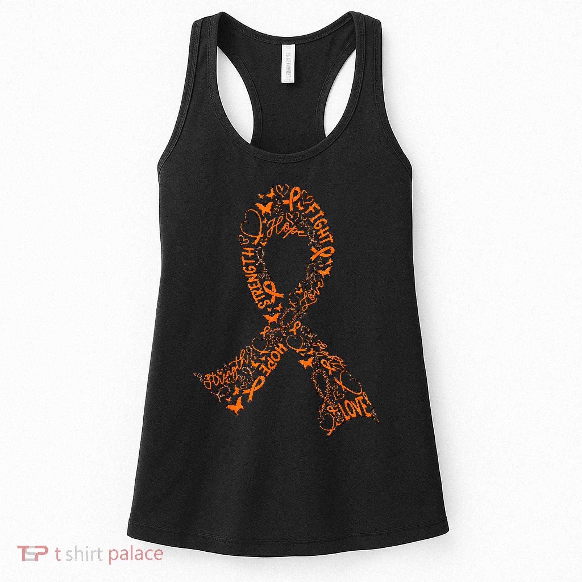 Leukemia Cancer Fight Warrior Orange Ribbon Awareness Gift Women's Tank Top