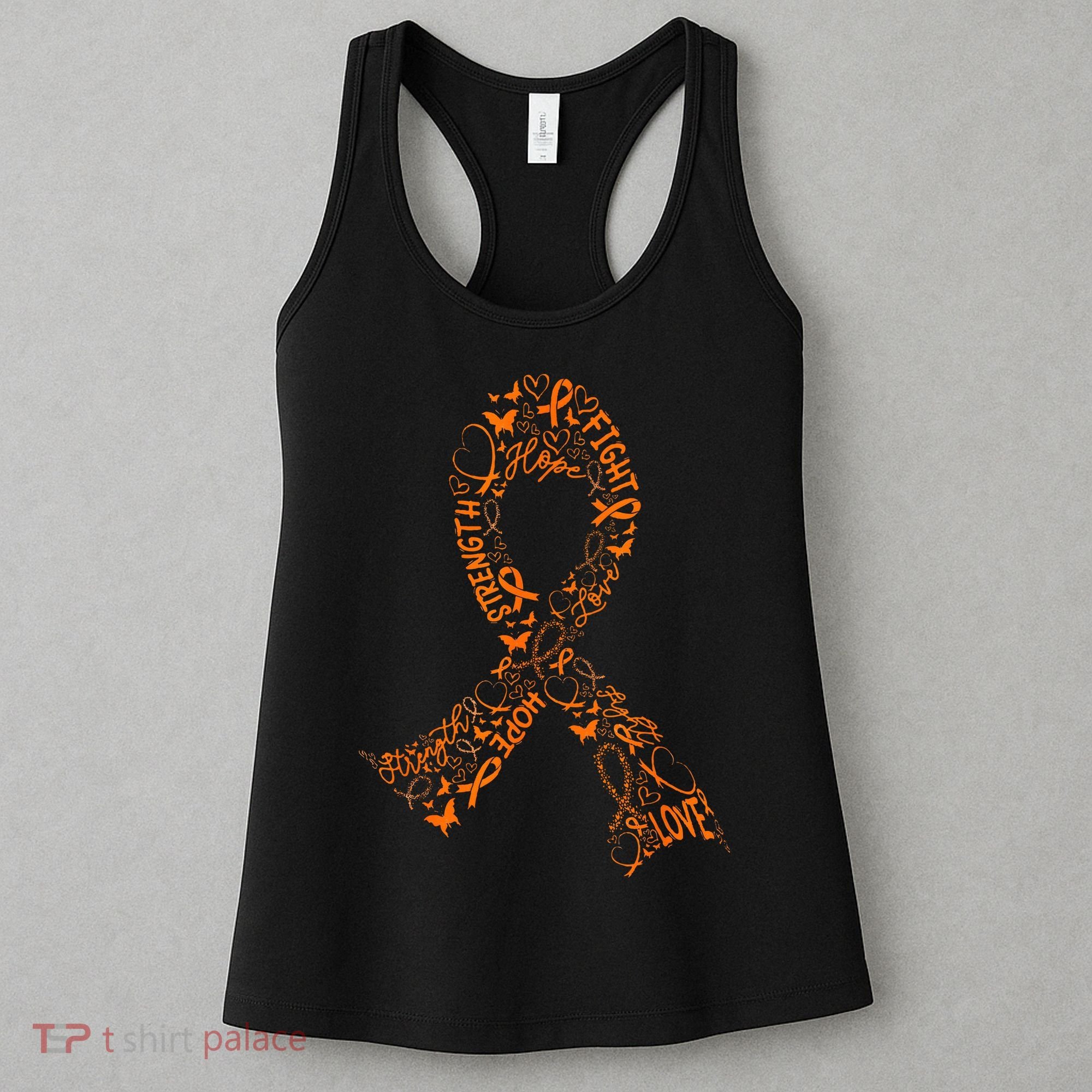 Leukemia Cancer Fight Warrior Orange Ribbon Awareness Gift Women's Tank Top