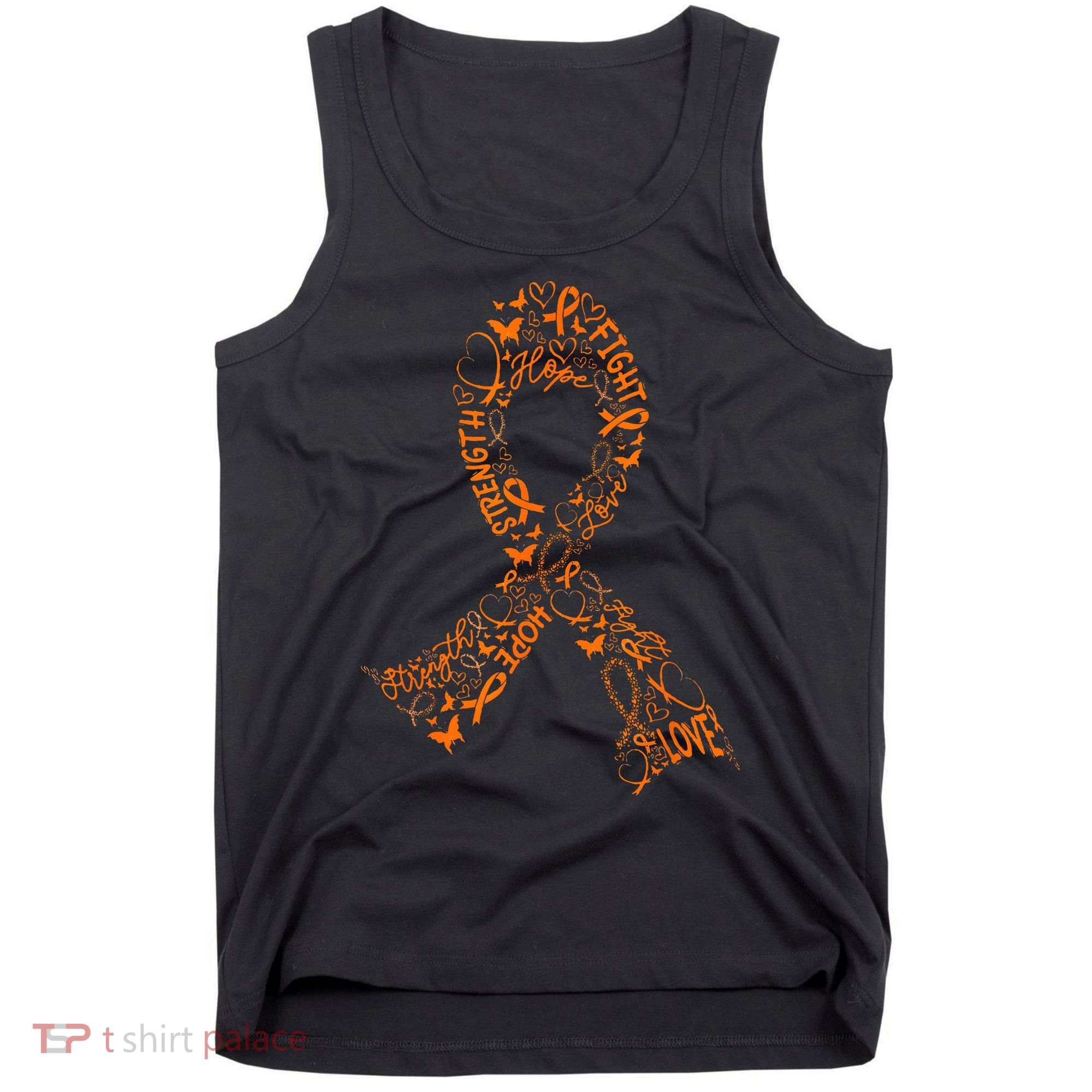 Leukemia Cancer Fight Warrior Orange Ribbon Awareness Gift Tank Top