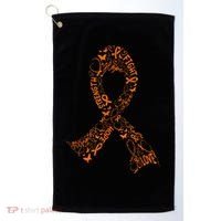 Leukemia Cancer Fight Warrior Orange Ribbon Awareness Gift Golf Towel thumb 0