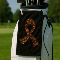 Leukemia Cancer Fight Warrior Orange Ribbon Awareness Gift Golf Towel thumb 2