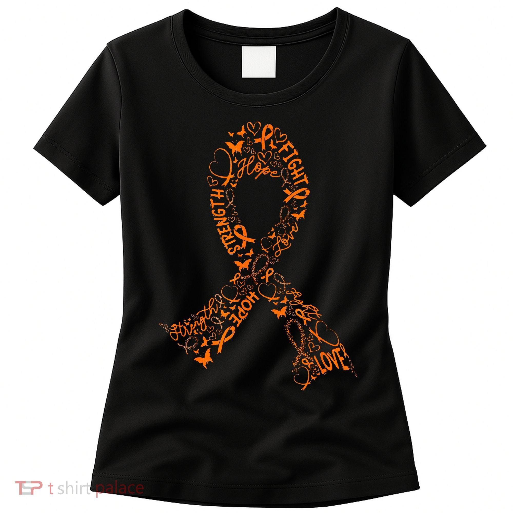 Leukemia Cancer Fight Warrior Orange Ribbon Awareness Gift Women's T-Shirt