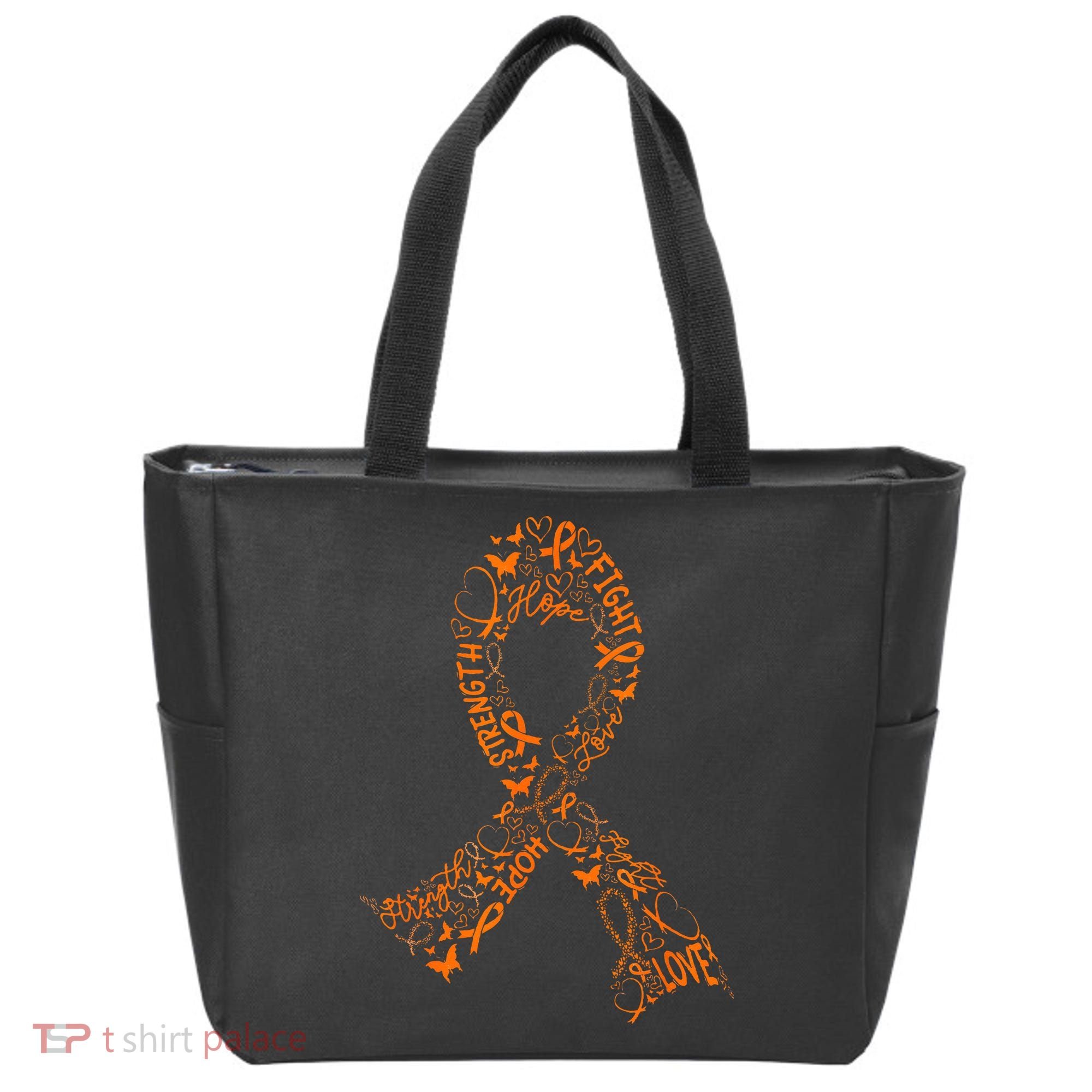 Leukemia Cancer Fight Warrior Orange Ribbon Awareness Gift Tote Bag