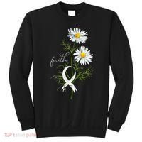 Lung Cancer Fight Support White Ribbon Gift Lung Cancer Sweatshirt thumb 0