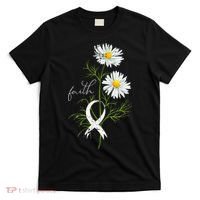 Lung Cancer Fight Support White Ribbon Gift Lung Cancer T-Shirt thumb 0
