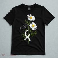 Lung Cancer Fight Support White Ribbon Gift Lung Cancer T-Shirt thumb 5