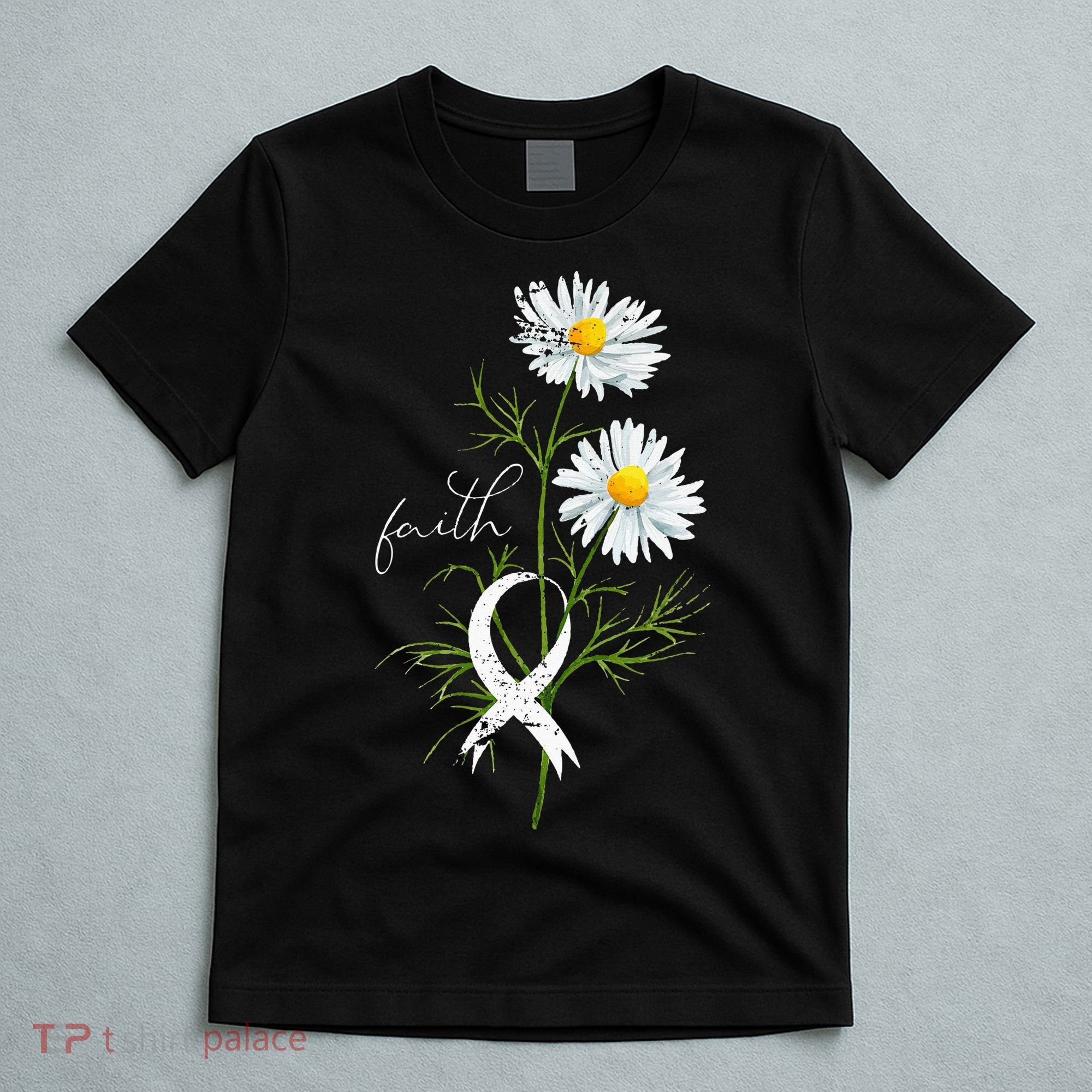 Lung Cancer Fight Support White Ribbon Gift Lung Cancer T-Shirt