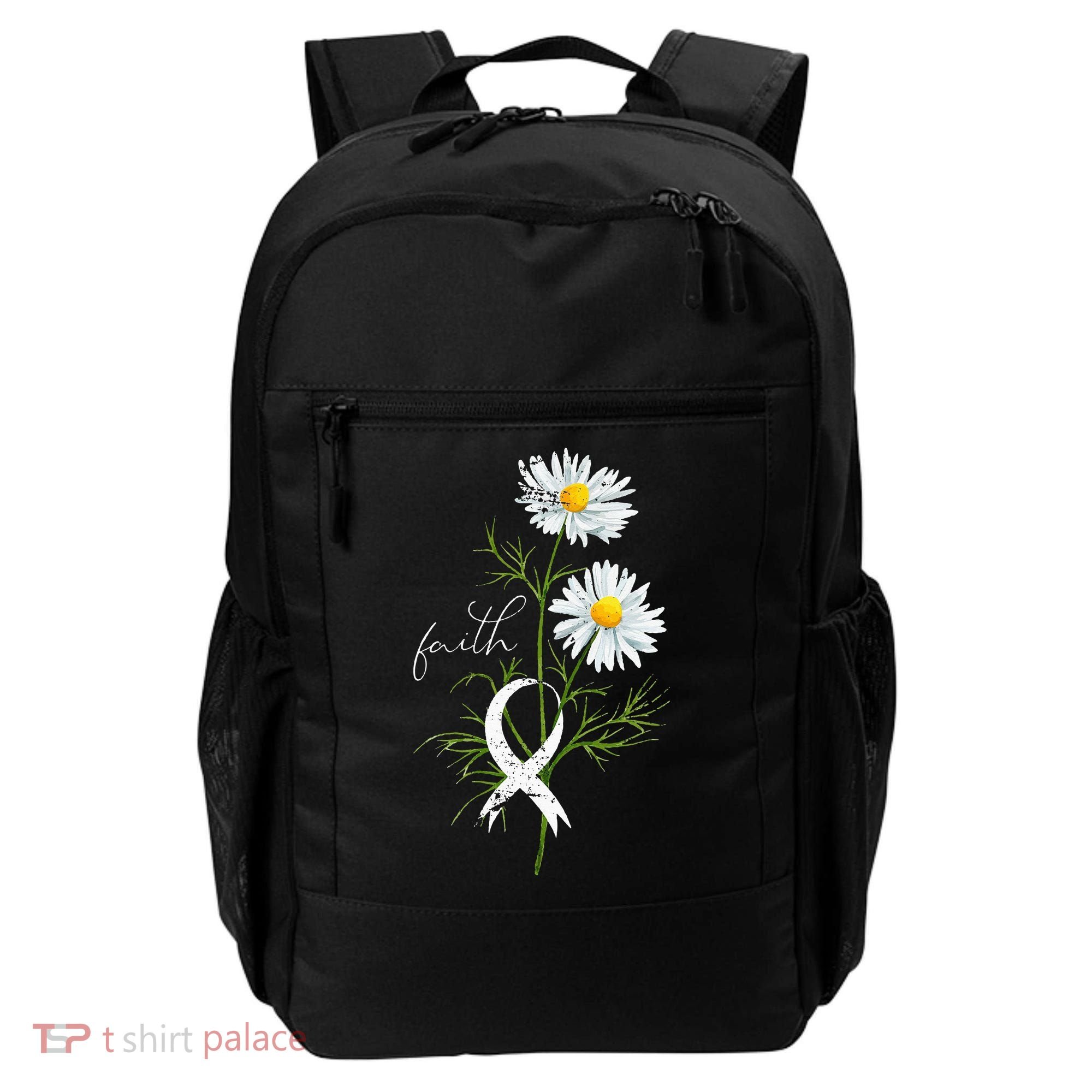 Lung Cancer Fight Support White Ribbon Gift Lung Cancer Backpack