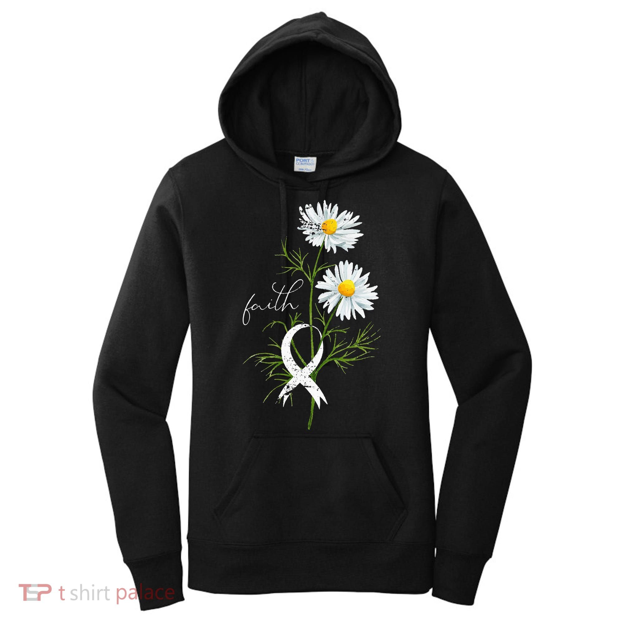 Lung Cancer Fight Support White Ribbon Gift Lung Cancer Women's Hoodie