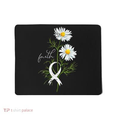 Lung Cancer Fight Support White Ribbon Gift Lung Cancer Mousepad