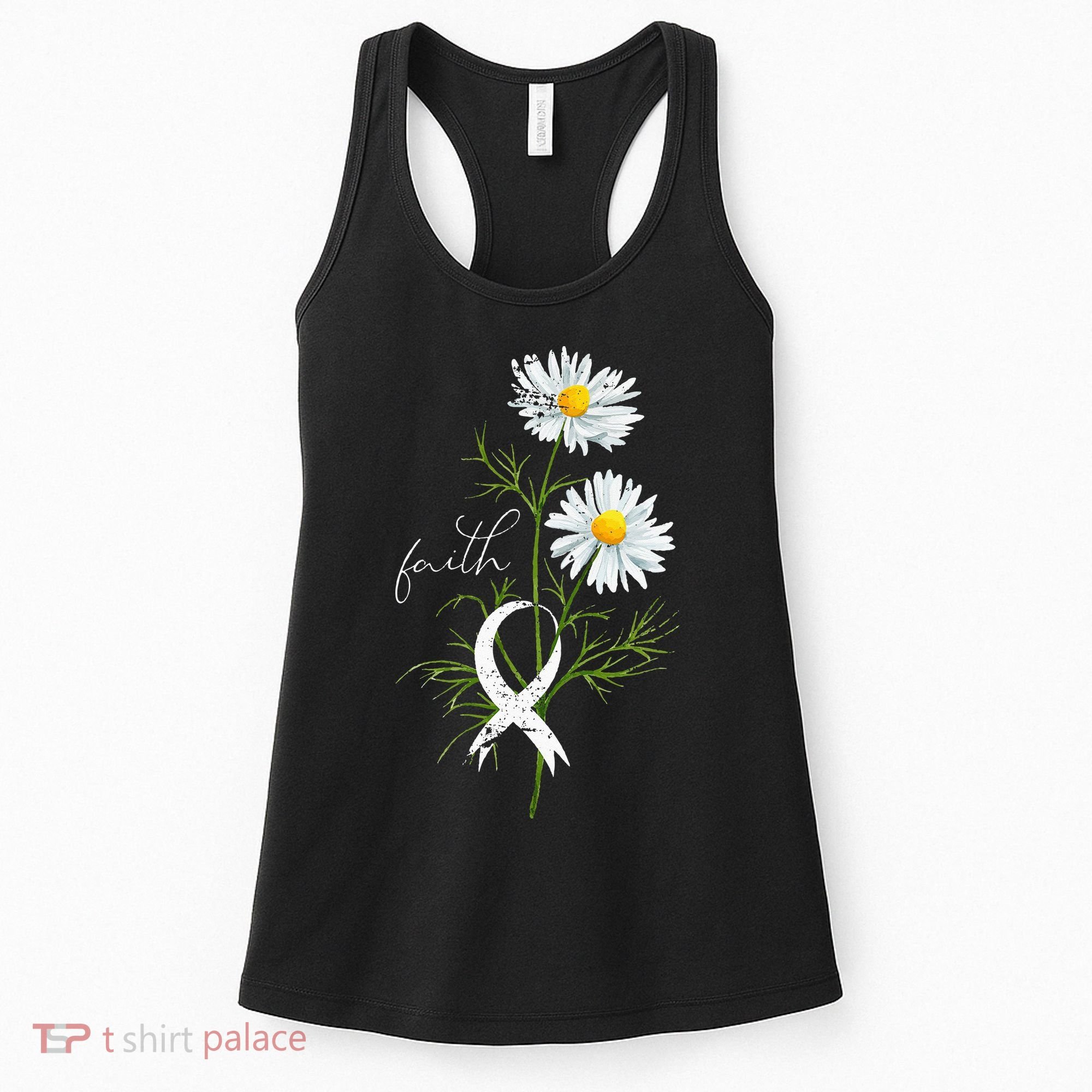 Lung Cancer Fight Support White Ribbon Gift Lung Cancer Women's Tank Top