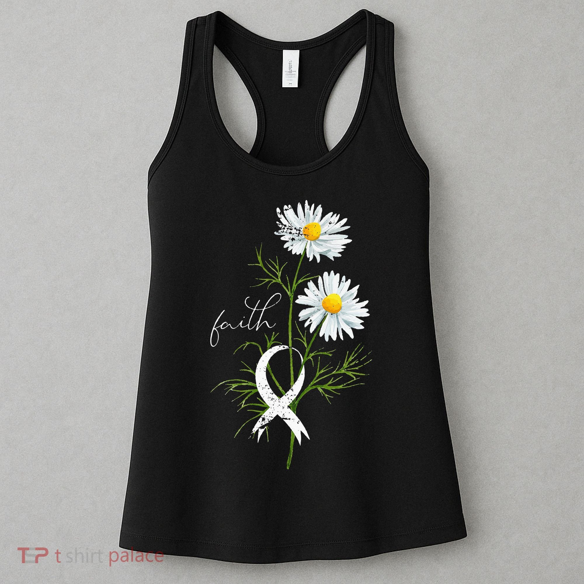 Lung Cancer Fight Support White Ribbon Gift Lung Cancer Women's Tank Top