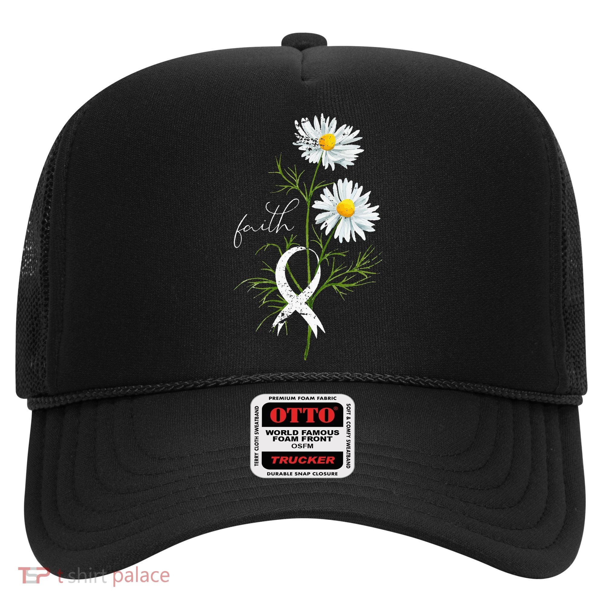 Lung Cancer Fight Support White Ribbon Gift Lung Cancer Hat