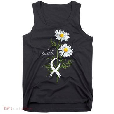 Lung Cancer Fight Support White Ribbon Gift Lung Cancer Tank Top