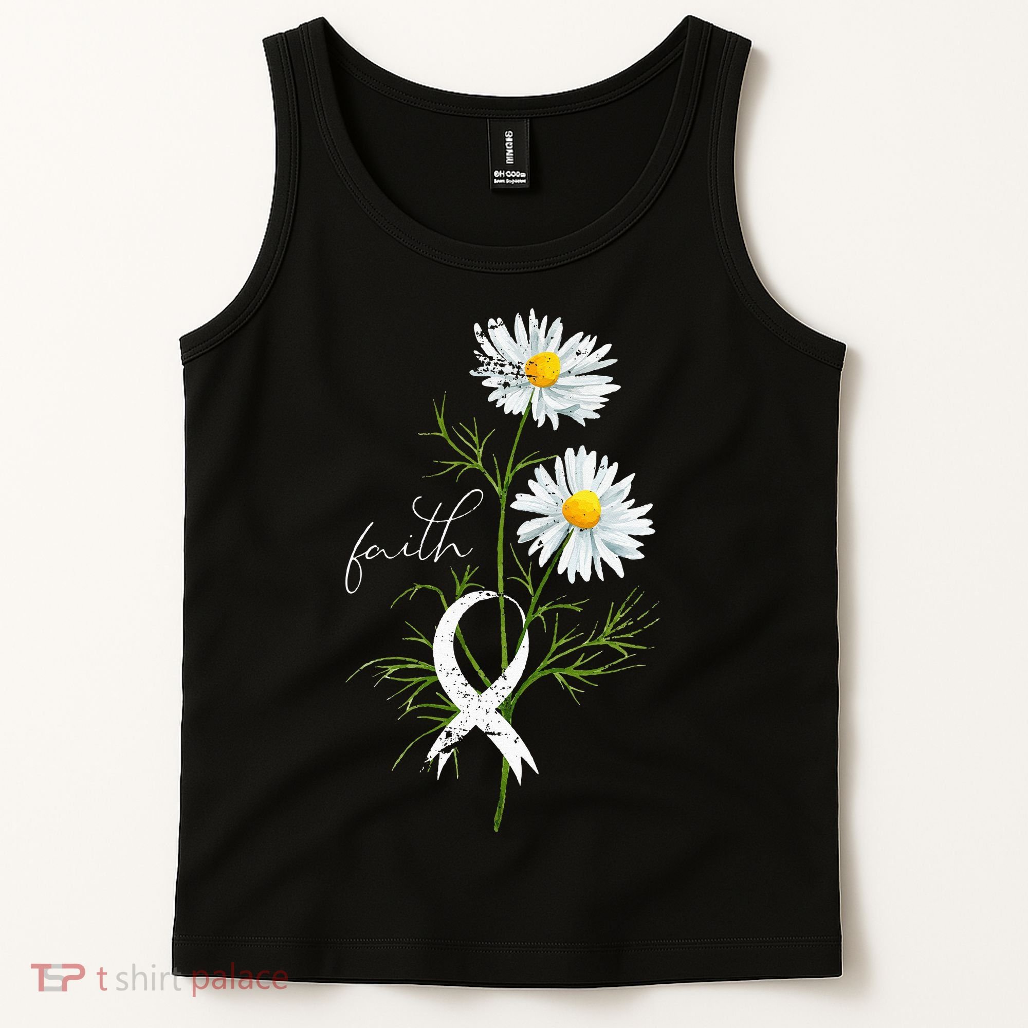 Lung Cancer Fight Support White Ribbon Gift Lung Cancer Tank Top