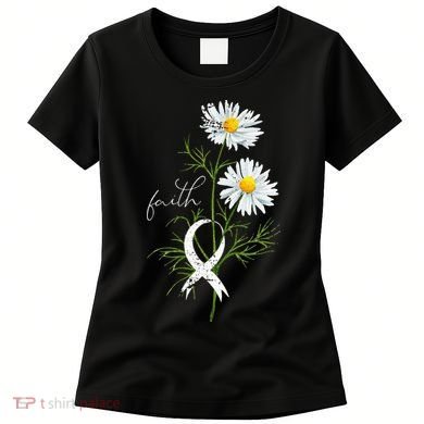 Lung Cancer Fight Support White Ribbon Gift Lung Cancer Women's T-Shirt