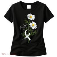 Lung Cancer Fight Support White Ribbon Gift Lung Cancer Women's T-Shirt thumb 0